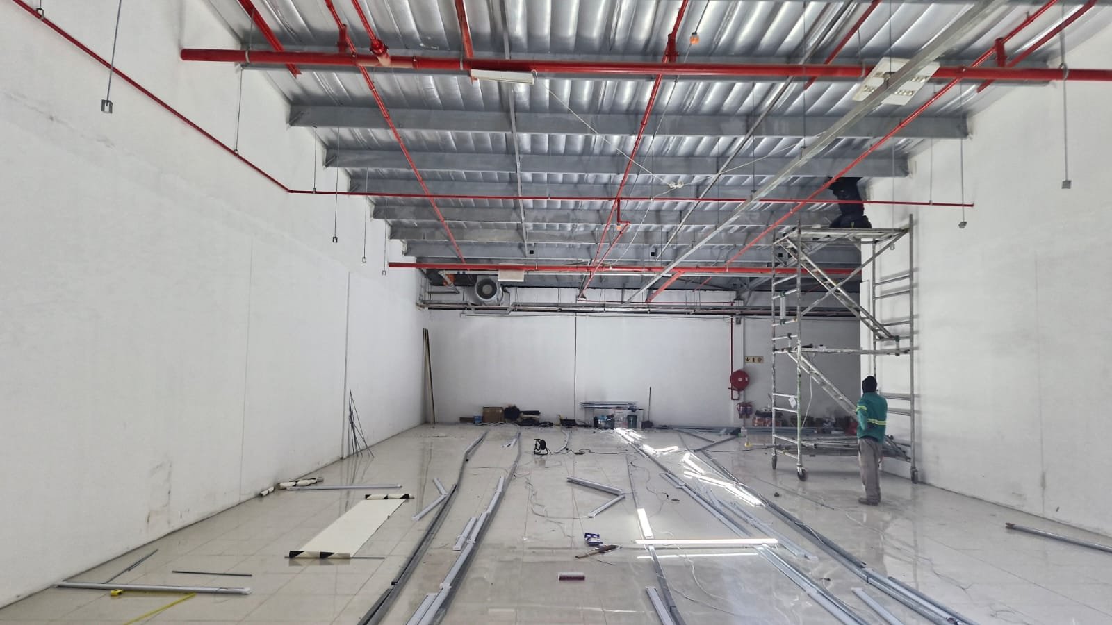 Commercial electrical installation in progress