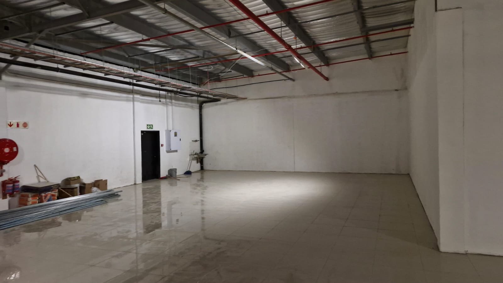 Prepared work area for electrical installation